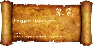 Megyes Henriett névjegykártya